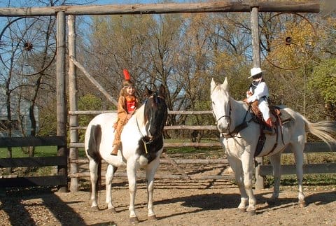 Kids, horses and Halloween costumes